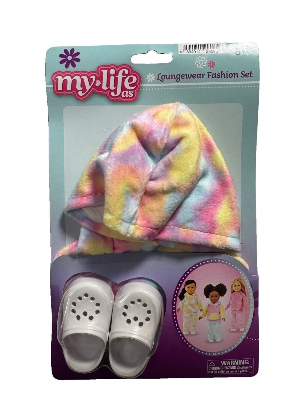 My Life As 18” Doll Loungewear Fashion Set Tie Dye Hoodie Pants White Shoes 5+